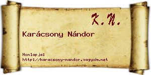 Karácsony Nándor névjegykártya