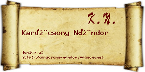 Karácsony Nándor névjegykártya