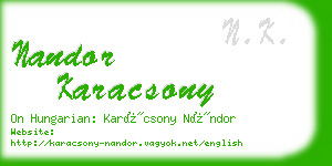 nandor karacsony business card